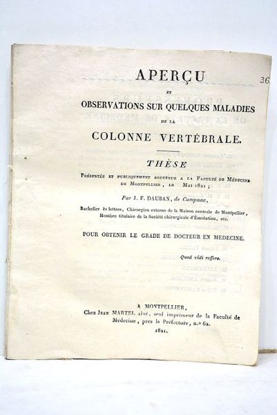 Aperçu et observations sur quelques maladies de la colonne vertébrale. …