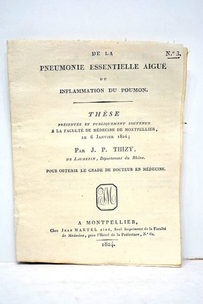 De la pneumonie essentielle aiguë du inlfammation du poumon. Thèse …