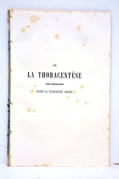 De la thoracentèse par aspiration dans la pleurésie aiguë.