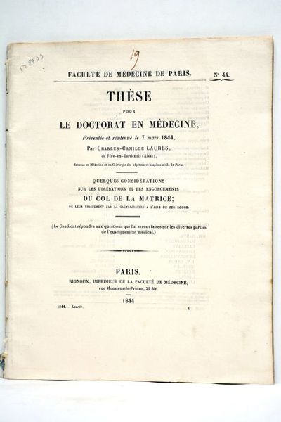 Thèse pour le doctorat en médecine présentée et soutenue le …