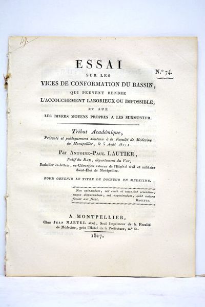 Essai sur les vices de conformation du bassin, qui peuvent …