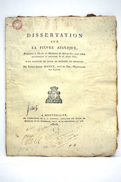 Dissertation sur la fièvre ataxique. Présentée à l'Ecole de Médecine …