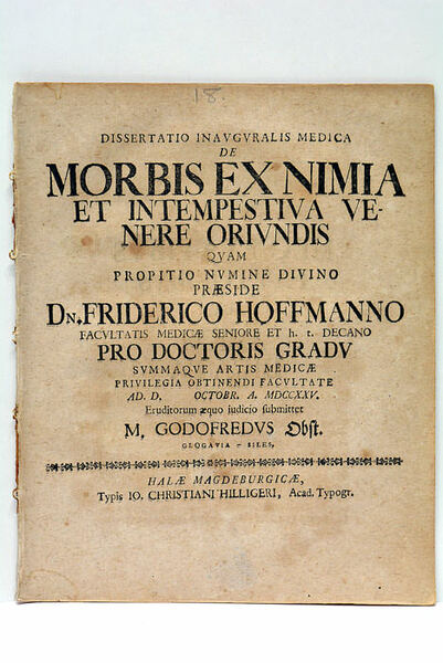 Dissertatio Inauguralis Medica de Morbis ex Nimia et Intempestiva Venere …