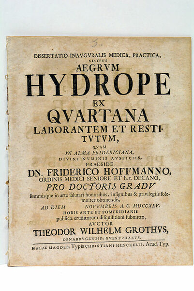 Dissertatio Inauguralis Medica, Practica, sistens Aegrum Hydrope ex Quartana Laborantem …
