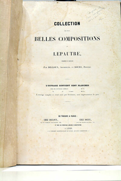 Collection des plus belles compositions de Lepautre, publiée et gravée …