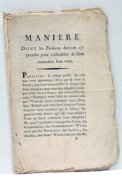 MANIERE DONT LES PARISIENS DOIVENT S'Y PRENDRE pour s'assembler et …