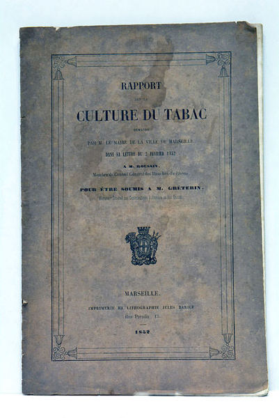 Rapport sur la culture du tabac demandé par M. Le …