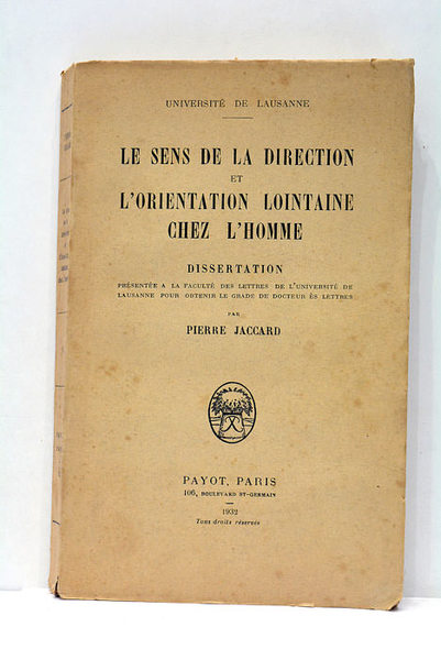 Le sens de la direction et l'orientation lointaine chez l'homme. …