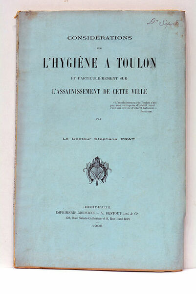Considérations sur l'hygiène à Toulon et particulièrement sur l'assainissement de …