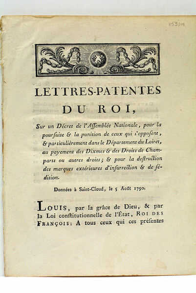 LETTRES-PATENTES DU ROI, SUR UN DÉCRET DE L'ASSEMBLÉE NATIONALE, POUR …