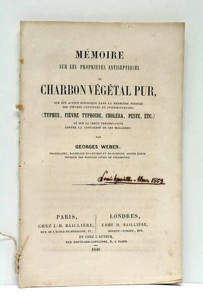 Mémoire sur les propriétés antiseptiques du charbon végétal pur, sur …