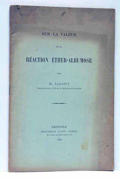 Sur la valeur de la réaction éther-albumose.