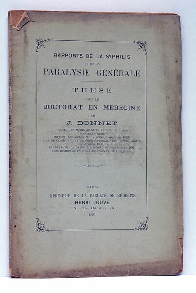 Rapports de la syphilis et de la paralysie générale. Thèse …