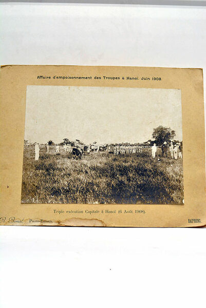 Affaire d'empoisonnement des Troupes à hanoï. Juin 1908. Triple exécution …