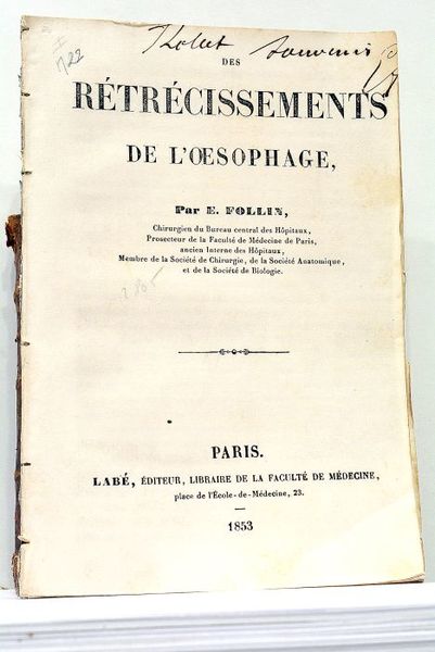 Rétrécissements de l'Oesophage.