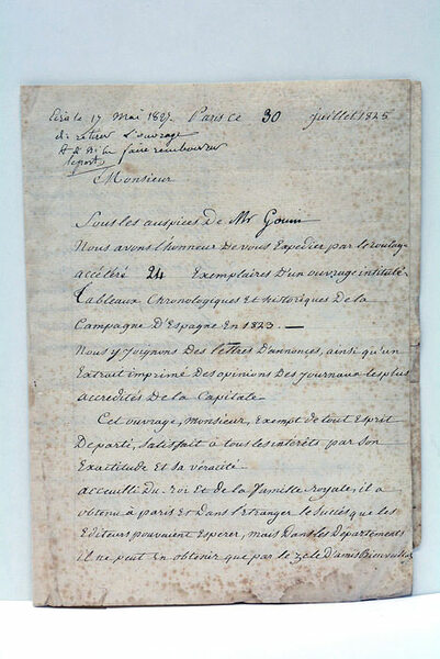 Monsieur, Nous avons l'honneur de vous expédier par le roulage …