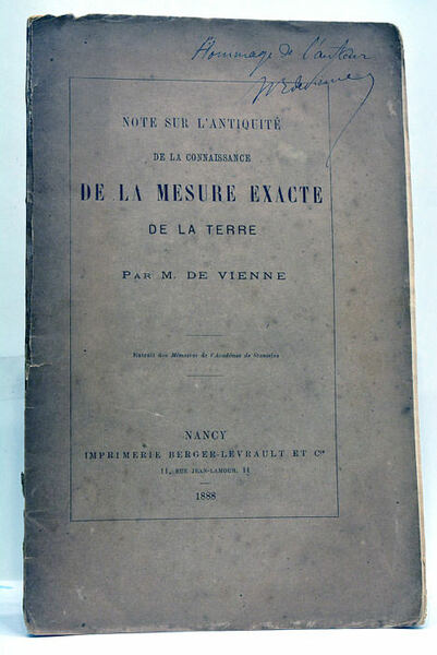 Note sur l'Antiquité de la Connaissance de la Mesure Exacte …