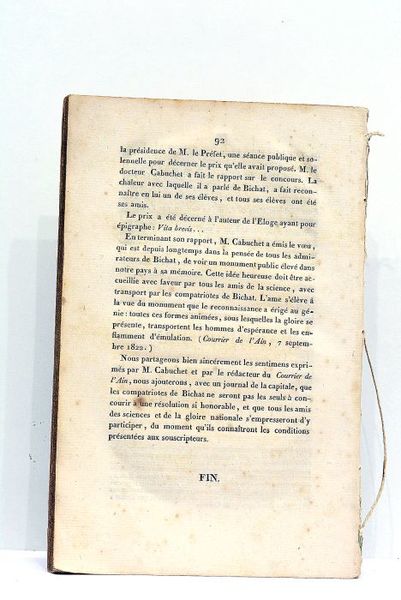 Eloge de Xavier Bichat, suivi de Notes Historiques et Critiques. …