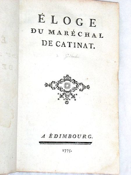 Eloge du Maréchal de Catinat.