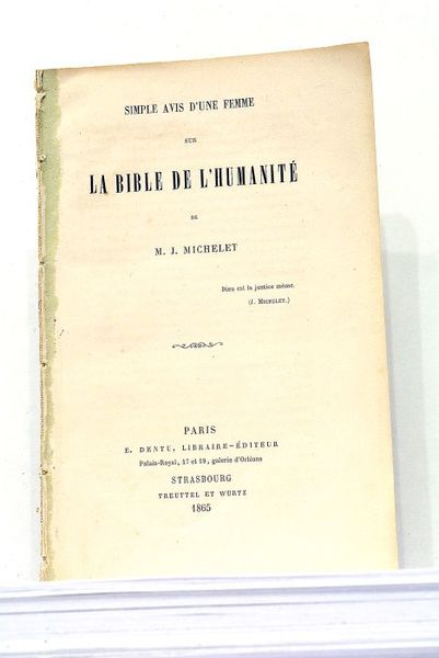 SIMPLE Avis d'une Femme sur la Bible de l'Humanité de …