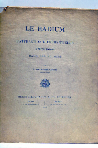 Le Radium et l’attraction différentielle à petite distance dans les …