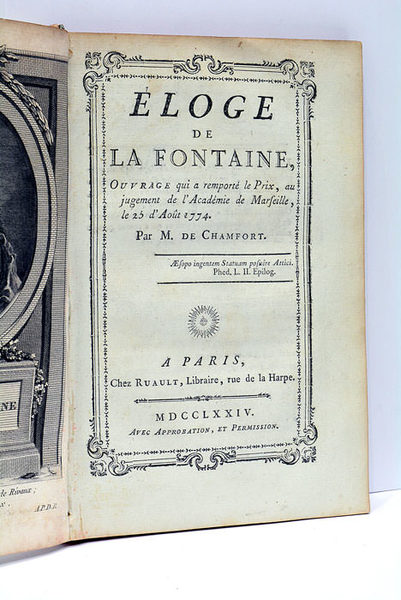 Eloge de La Fontaine, ouvrage qui a remporté le Prix, …