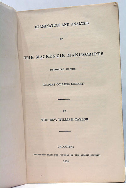Examination and Analysis of the Mackenzie Manuscripts deposited in the …