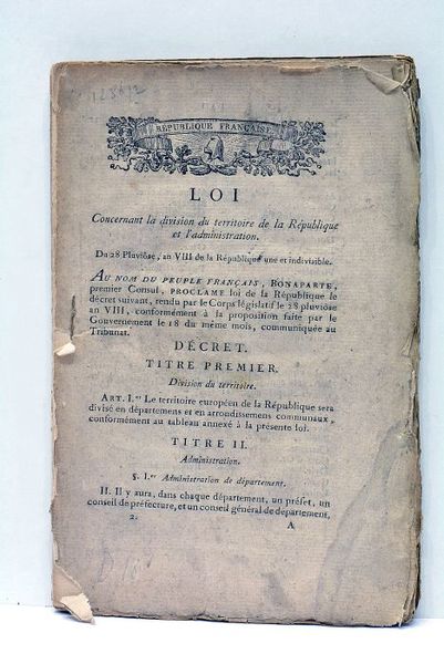 LOI concernant la division du territoire de la République et …