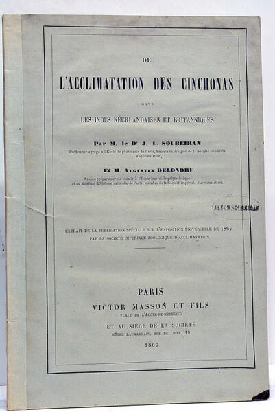 De l'acclimatation des cinchonas dans les Indes Néerlandaises et Britanniques.