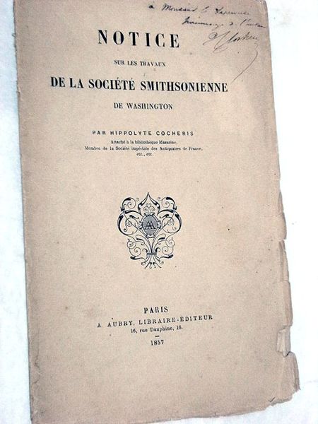 Notice sur les travaux de la société Smithsonienne de Washington.