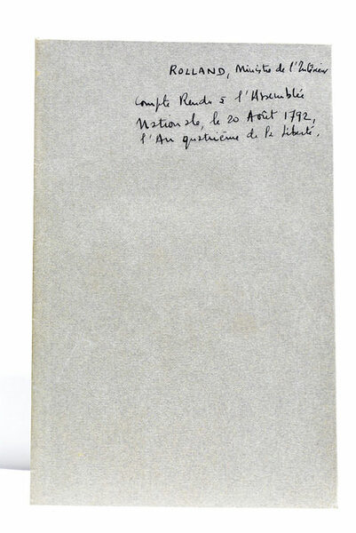 Compte rendu à l'Assemblée Nationale, le 20 août 1792, l'an …