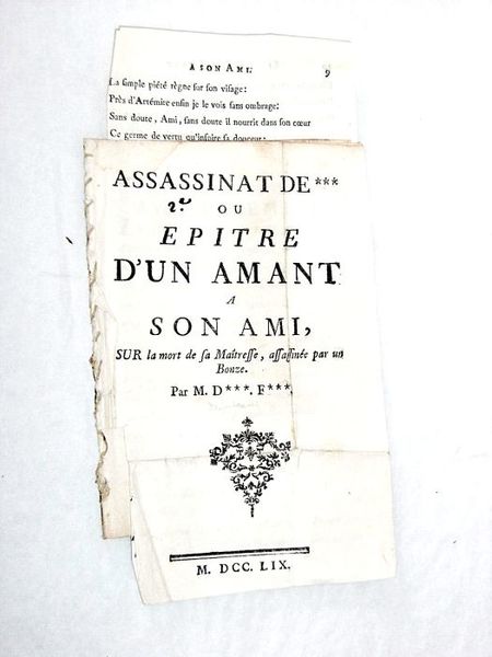 Assassinat de *** ou épître d'un amant à son ami, …