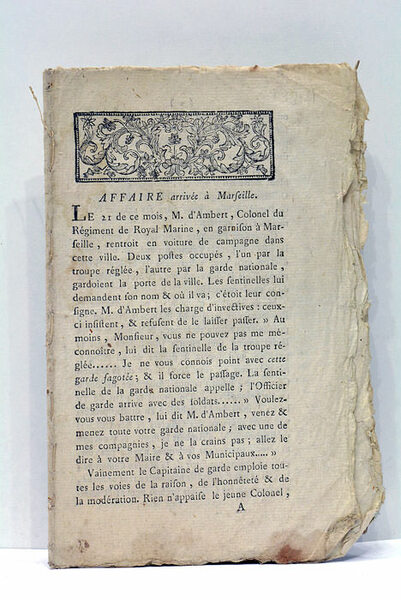 AFFAIRE arrivée à Marseille.