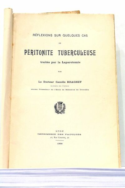 Réflexions sur quelques cas de Péritonite Tuberculeuse traités par la …