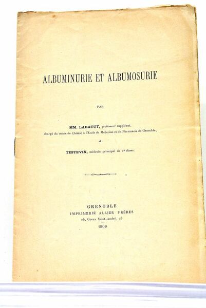 Albuminurie et albumosurie.
