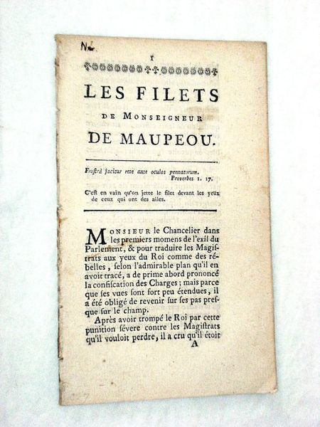 FILETS (Les) de Monseigneur de Maupeou.