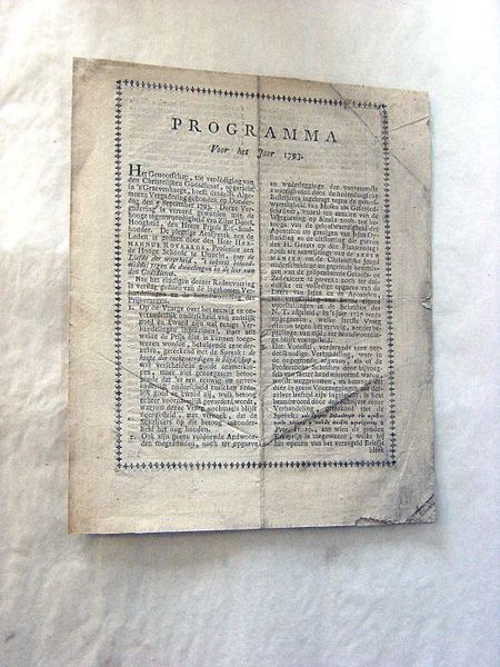 PROGRAMMA Voor het Jaer 1793.