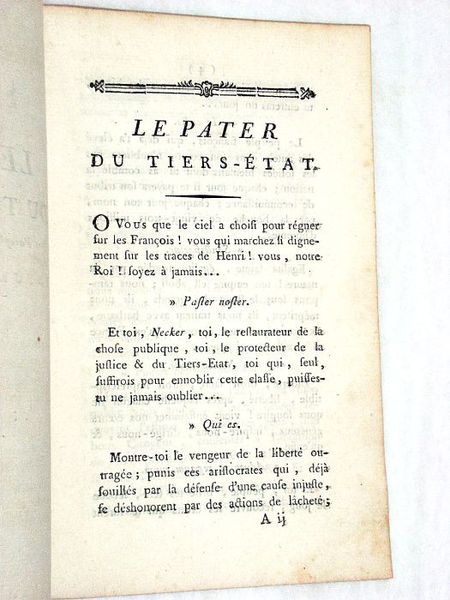 Le Pater du Tiers-Etat.