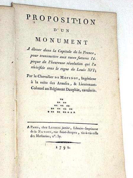 Proposition d'un Monument à élever dans la Capitale de la …