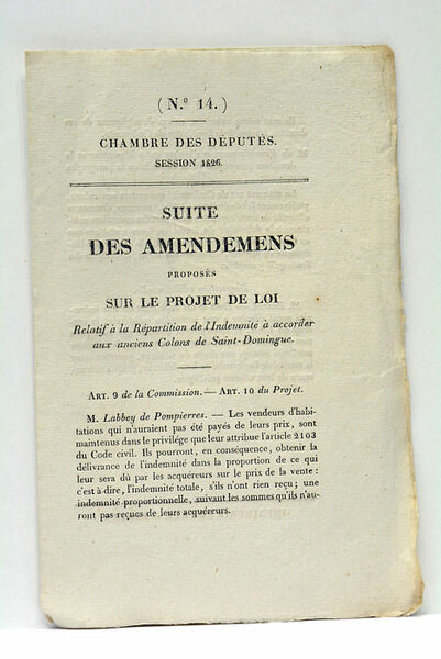 CHAMBRE DES DÉPUTÉS. SESSION 1826. SUITE DES AMENDEMENTS PROPOSÉS SUR …