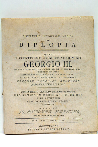 Dissertatio Inavgvralis Medica. De Diplopia.