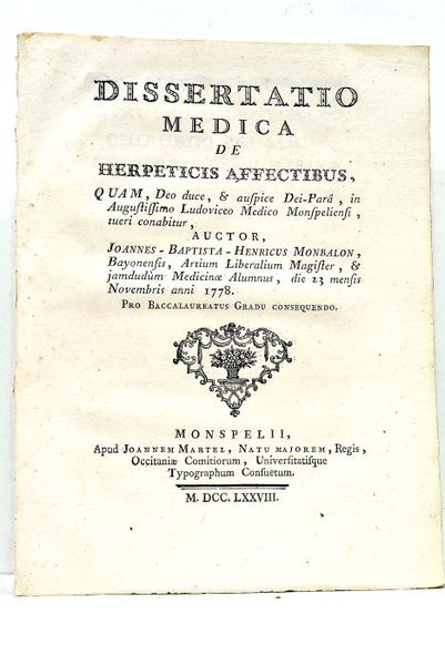 Dissertatio médica de Herpeticis Affectibus.