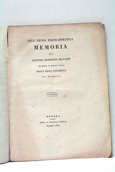 Sull'Ernia Diaframmatica Memoria.