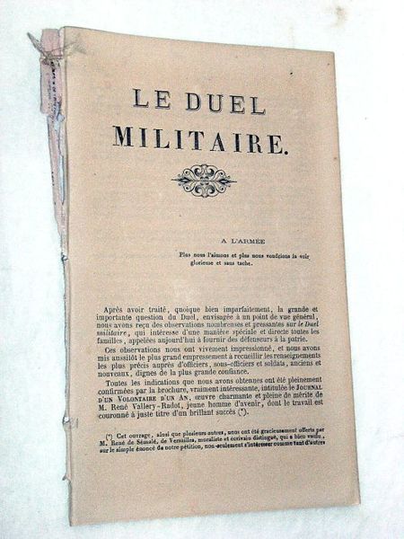 Le duel Militaire.