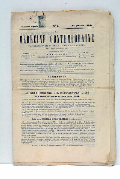 La Médecine Contemporaine. Paraissant le 1er et le 15 de …