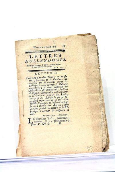 LETTRES HOLLANDOISES (fragment d'un ouvrage).