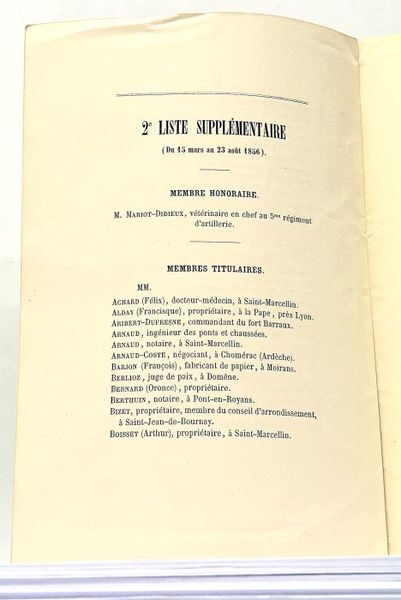 SOCIETE Zoologique des Alpes. Séance du Conseil d'Administration du 23 …