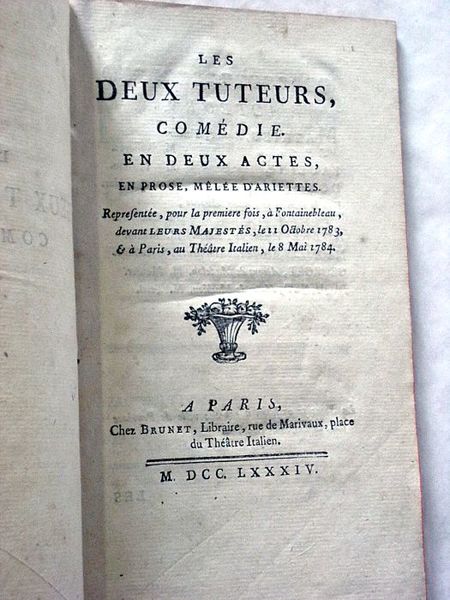 Les Deux Tuteurs, Comédie en deux actes, en prose, mêlée …