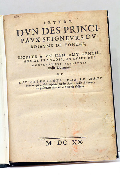 LETTRE d'un des Principaux Seigneurs du Roiaume de Boheme, escrite …