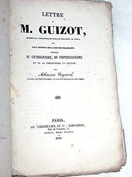 Lettre à M. Guizot, sur son article de la Revue …